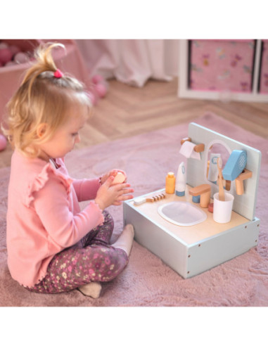 TOOKY TOY Toilet Bathroon Toaleta Drewniana Łazienka z Akcesoriami