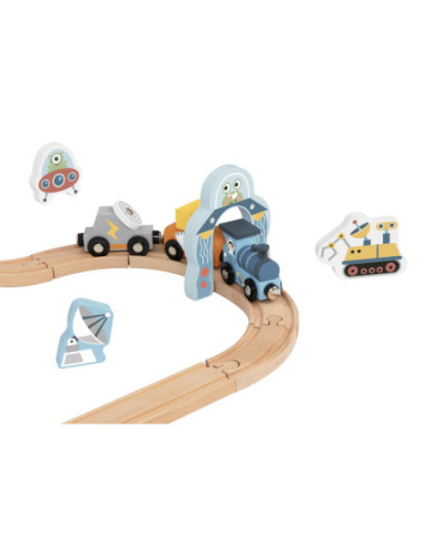 TOOKY TOY Drewniana Kosmiczna Kolejka Tor