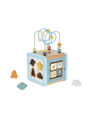 TOOKY TOY Drewniana Kostka Aktywności Kosmos Sorter Labirynt