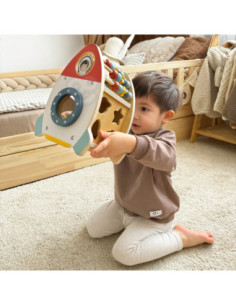 TOOKY TOY Kosmiczna Rakieta Aktywności Sorter Labirynt Drewniany 2