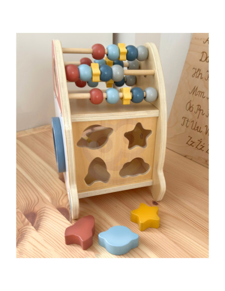 TOOKY TOY Kosmiczna Rakieta Aktywności Sorter Labirynt Drewniany