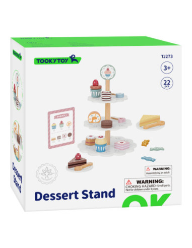 TOOKY TOY Patera Słodkości Drewniany Stojak Babeczki Ciasta