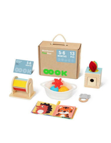 TOOKY TOY Box Pudełko XXL Montessori Edukacyjne 6w1 Sensoryczne5-6 Mies