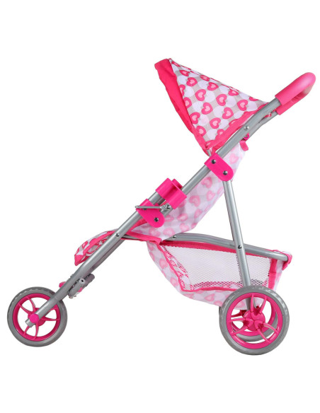 WOOPIE Trójkołowa Spacerówka Wózek dla Lalek Serce Róż