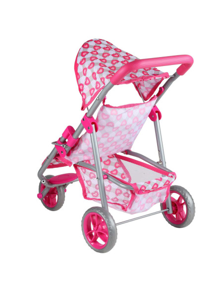 WOOPIE Trójkołowa Spacerówka Wózek dla Lalek Serce Róż