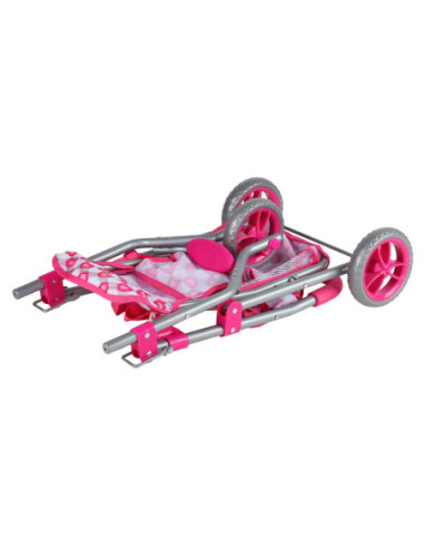 WOOPIE Trójkołowa Spacerówka Wózek dla Lalek Serce Róż