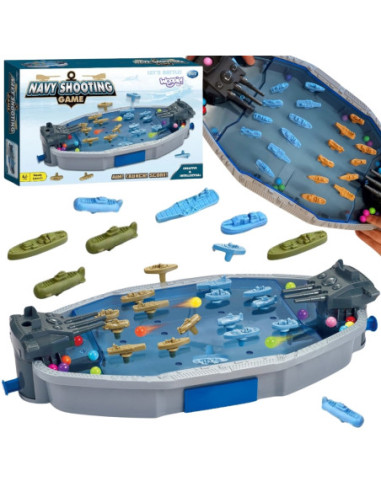 WOOPIE Gra Zręcznościowa "Bitwa Morska" Statki 3D Wyrzutnia Kulek