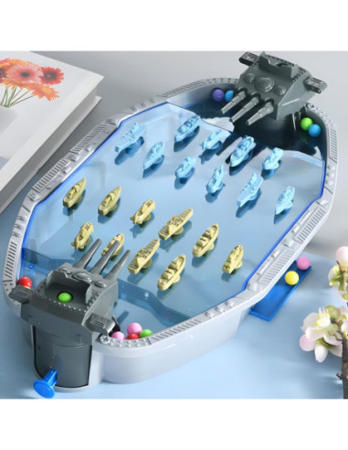 WOOPIE Gra Zręcznościowa "Bitwa Morska" Statki 3D Wyrzutnia Kulek