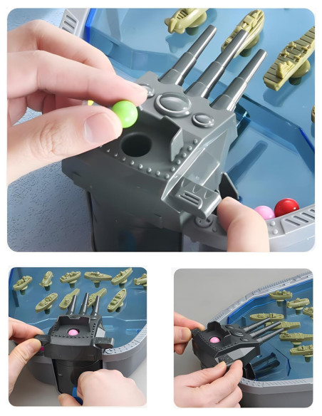 WOOPIE Gra Zręcznościowa "Bitwa Morska" Statki 3D Wyrzutnia Kulek