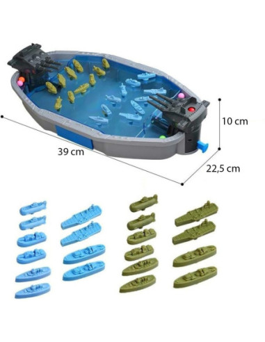WOOPIE Gra Zręcznościowa "Bitwa Morska" Statki 3D Wyrzutnia Kulek
