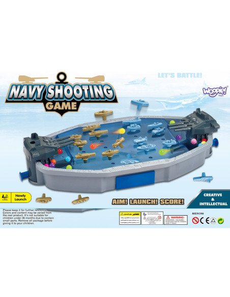 WOOPIE Gra Zręcznościowa "Bitwa Morska" Statki 3D Wyrzutnia Kulek