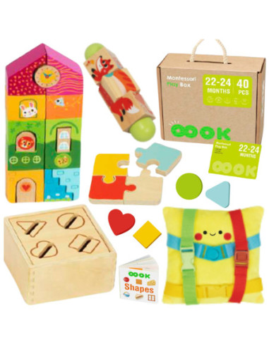 TOOKY TOY Box Pudełko XXL Montessori Edukacyjne 7w1 Sensoryczne 22-24 Mies