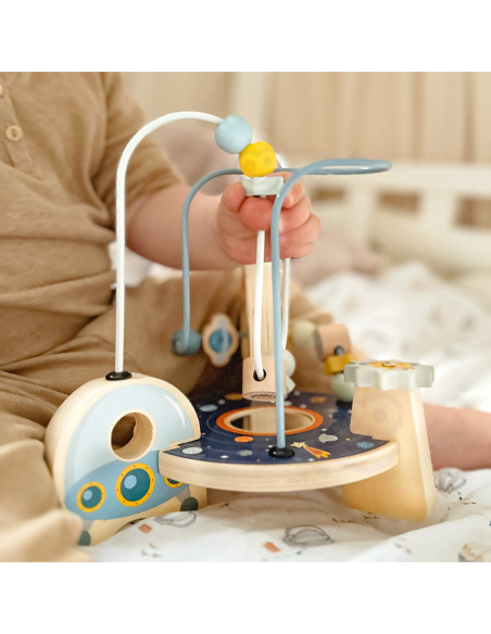 TOOKY TOY Drewniana Rakieta Pętla Motoryczna Labirynt