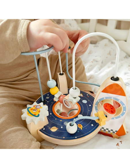 TOOKY TOY Drewniana Rakieta Pętla Motoryczna Labirynt