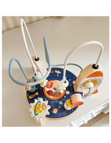 TOOKY TOY Drewniana Rakieta Pętla Motoryczna Labirynt