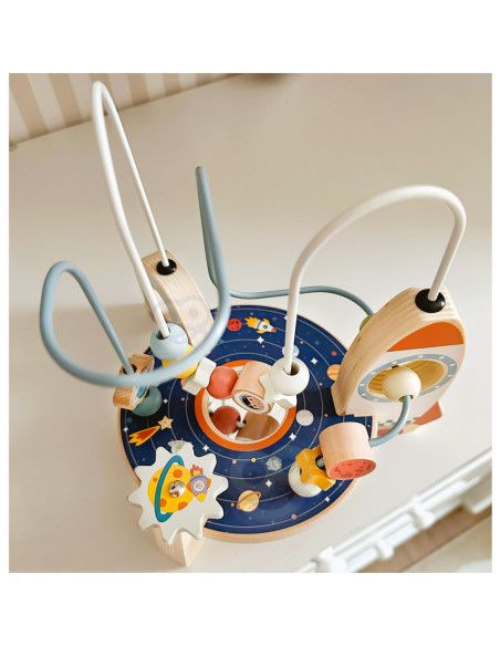 TOOKY TOY Drewniana Rakieta Pętla Motoryczna Labirynt