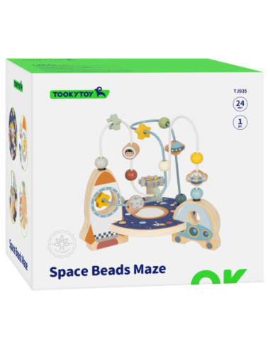 TOOKY TOY Drewniana Rakieta Pętla Motoryczna Labirynt