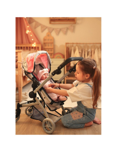 WOOPIE ROYAL Wózek dla Lalek 2w1 Gondola Spacerówka Regulacja
