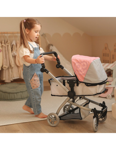 WOOPIE ROYAL Wózek dla Lalek 2w1 Gondola Spacerówka Regulacja