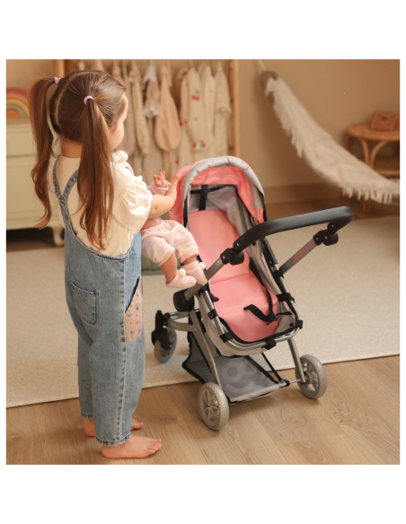 WOOPIE ROYAL Wózek dla Lalek 2w1 Gondola Spacerówka Regulacja