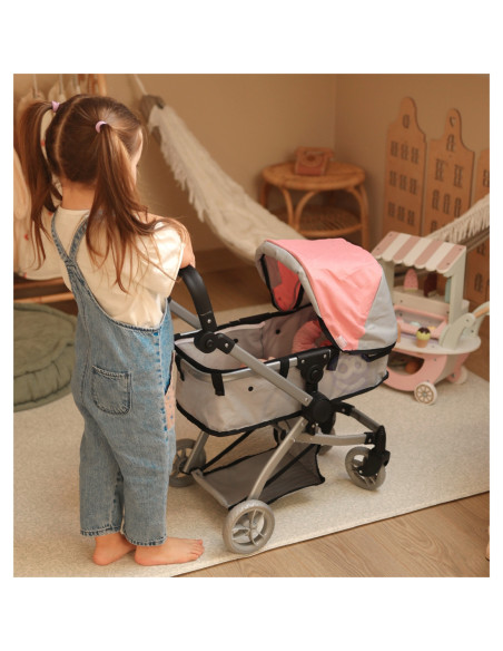 WOOPIE ROYAL Wózek dla Lalek 2w1 Gondola Spacerówka Regulacja