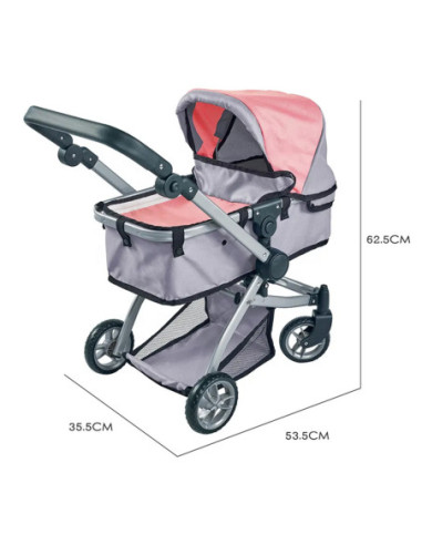 WOOPIE ROYAL Wózek dla Lalek 2w1 Gondola Spacerówka Regulacja