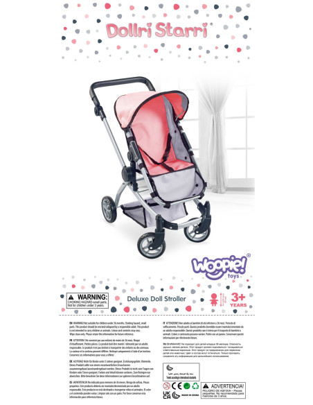 WOOPIE ROYAL Wózek dla Lalek 2w1 Gondola Spacerówka Regulacja