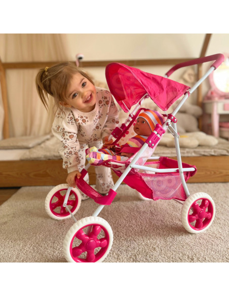 WOOPIE ROYAL Wózek dla Lalek Spacerówka w Kwiaty