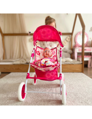 WOOPIE ROYAL Wózek dla Lalek Spacerówka w Kwiaty