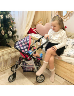 WOOPIE Wózek dla Lalek Regulowane Siedzisko  4 Koła 2
