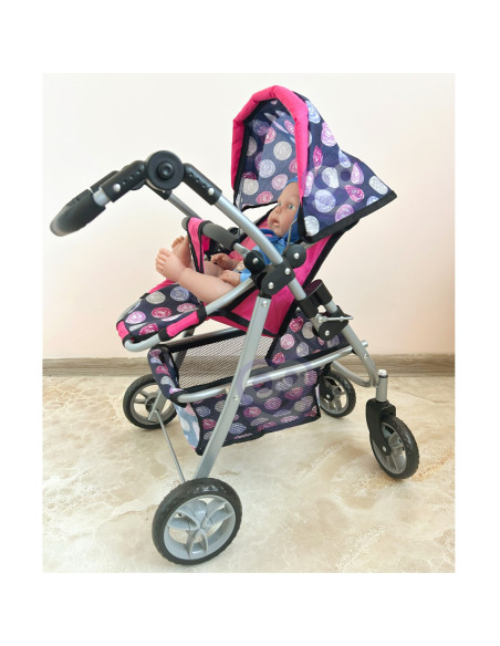 WOOPIE Wózek dla Lalek Regulowane Siedzisko  4 Koła