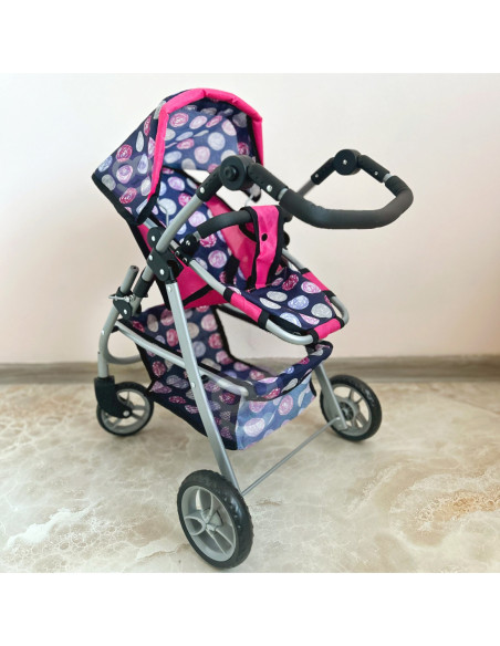 WOOPIE Wózek dla Lalek Regulowane Siedzisko  4 Koła