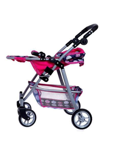 WOOPIE Wózek dla Lalek Regulowane Siedzisko  4 Koła