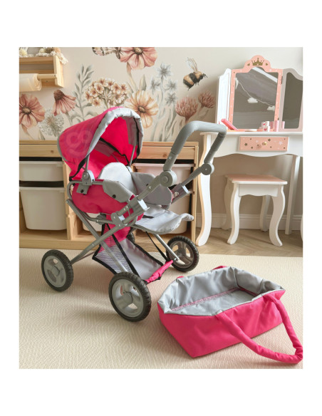 WOOPIE ROYAL Wózek dla Lalek 4w1 Nosidełko Regulacja