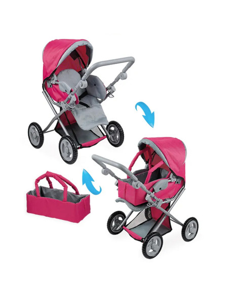 WOOPIE ROYAL Wózek dla Lalek 4w1 Nosidełko Regulacja