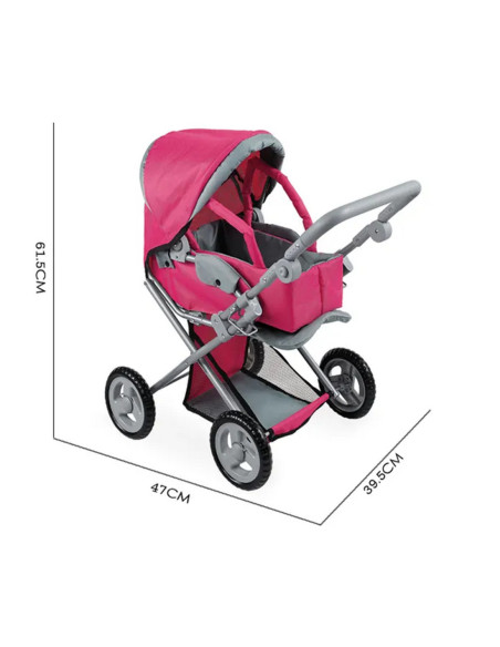 WOOPIE ROYAL Wózek dla Lalek 4w1 Nosidełko Regulacja