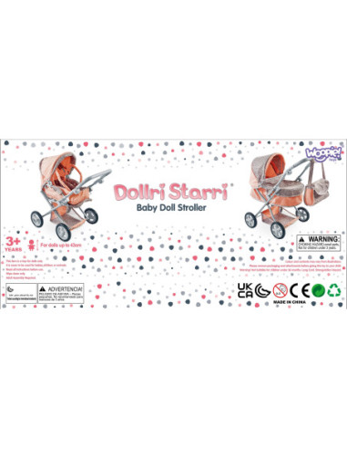 WOOPIE ROYAL Wózek dla Lalek 4w1 Nosidełko Regulacja