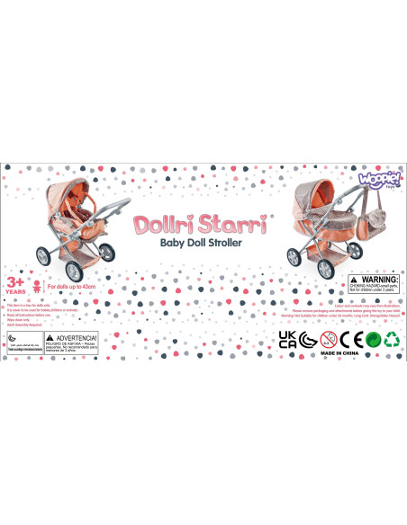 WOOPIE ROYAL Wózek dla Lalek 4w1 Nosidełko Regulacja