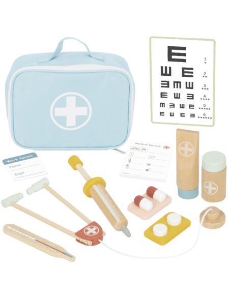 TOOKY TOY Drewniany Zestaw Małego Lekarza Doktora w Walizce z Akcesoriami
