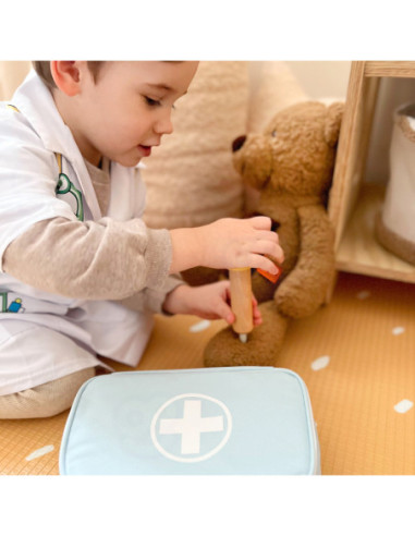 TOOKY TOY Drewniany Zestaw Małego Lekarza Doktora w Walizce z Akcesoriami