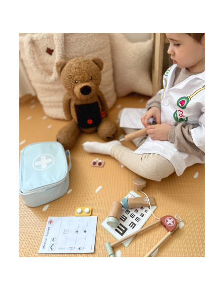 TOOKY TOY Drewniany Zestaw Małego Lekarza Doktora w Walizce z Akcesoriami
