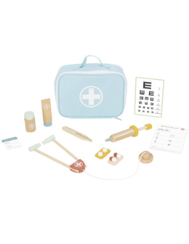 TOOKY TOY Drewniany Zestaw Małego Lekarza Doktora w Walizce z Akcesoriami