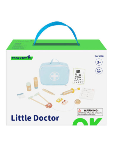 TOOKY TOY Drewniany Zestaw Małego Lekarza Doktora w Walizce z Akcesoriami