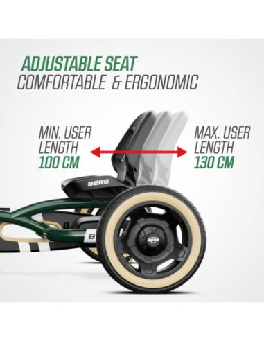 BERG Gokart Na Pedały Buddy Retro Green do 50 kg