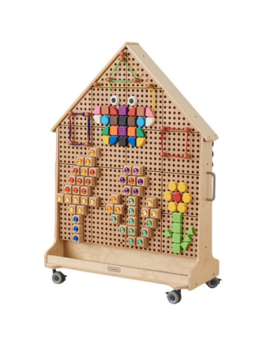 MASTERKIDZ Drewnania Tablica STEM Wolnostojąca XXL w Kształcie Domu