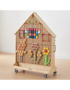 MASTERKIDZ Drewnania Tablica STEM Wolnostojąca XXL w Kształcie Domu 2