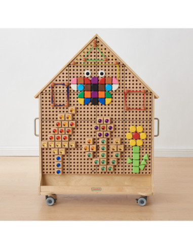 MASTERKIDZ Drewnania Tablica STEM Wolnostojąca XXL w Kształcie Domu