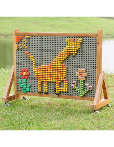 MASTERKIDZ Drewniana Ściana Tablica XXL Naukowa Kreatywna STEM WALL Outdoor