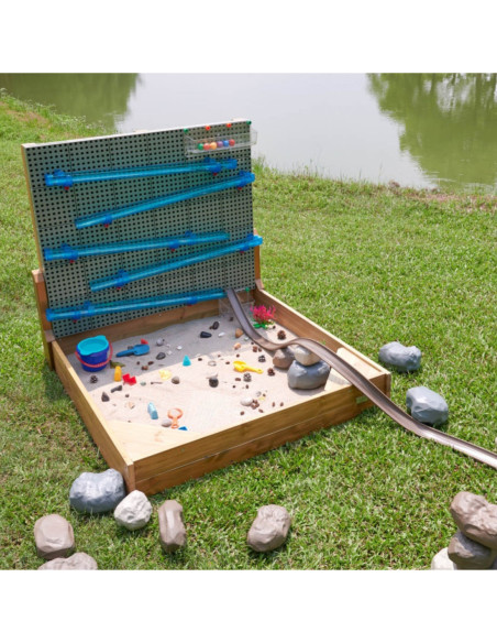 MASTERKIDZ Zestaw XXL STEM WALL 2w1 Tablica Kreatywna z Piaskownicą