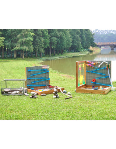 MASTERKIDZ Zestaw XXL STEM WALL 2w1 Tablica Kreatywna z Piaskownicą